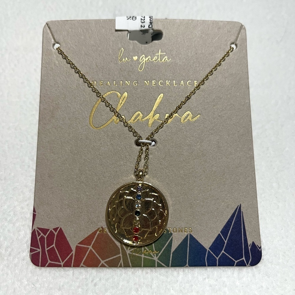Lu Gaeta Healing Chakra Necklace Pendant NWT